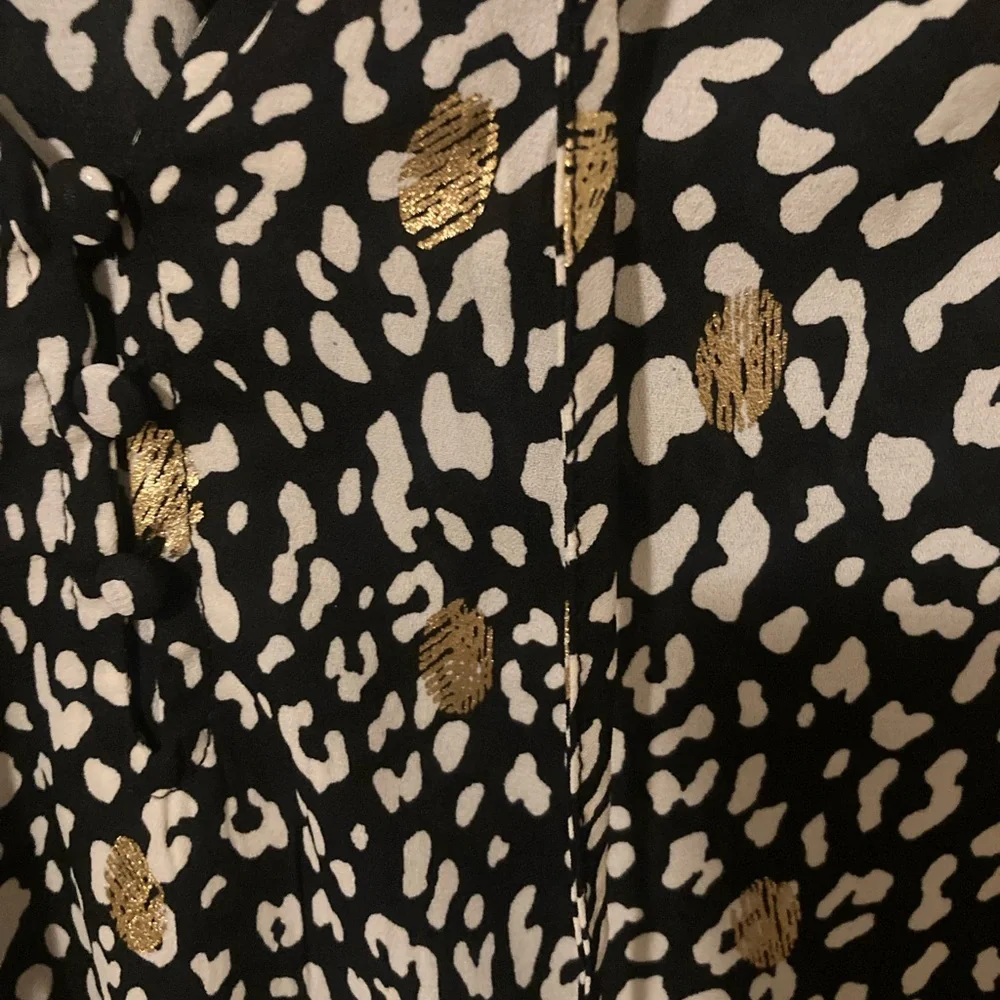 Blu Pepper Black Blouse with Gold Accents - Picture 4 of 4